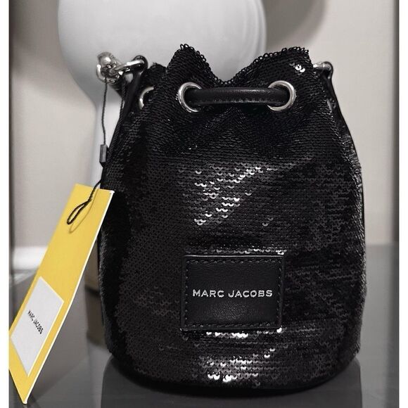 Marc Jacobs The Micro Sequin Bucket Bag, BLACK - Picture 4 of 16